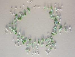 Miniblüten offen verzweigt | offene Struktur, Glas, Stahlseil, Silber | 225177-14