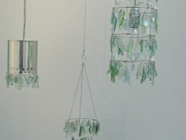 versch. Lampen u. Teelichte | Flaschenglas, Stahlseil, Draht, Dosen