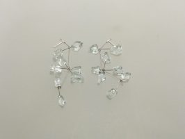 Ohrstecker Sicherheitsglasbrocken | Glas, Stahlseil, Silber | 070917-18