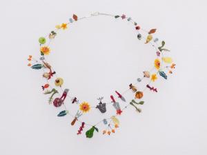 Garten im Herbst 2 / Glas Stahlseil Silber/ 2301031-22