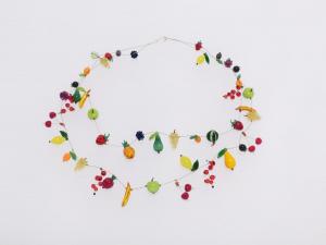 Früchte / 2 Str. Glas Stahlseil Silber / 2201038-22