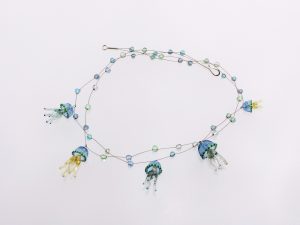 Quallen transparent/  2 Str., Glas Stahlseil Silber / 1401034-21