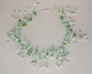 Miniblüten offen verzweigt | offene Struktur, Glas, Stahlseil, Silber | 225177-14
