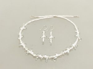 Ästchen, Ohrhänger /Glas, Stahlseil, Silber/ 0551072-24