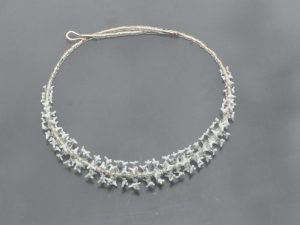 Flocken farblos weiß/ Glas Stahlseil, Silber/ 1401070-24