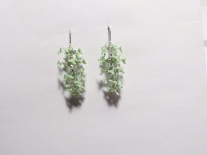 Flocken Ohrhänger/ glas, Stahlseil, Silber /0701070o-25