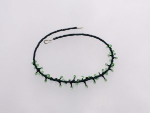 Ästchen schwarz grün/ Glas Stahlseil, Silber/ 0901071-24