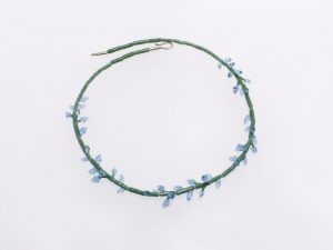 Knospen grün-blau/ Glas, Stahlseil, Silber/ 0901077-24